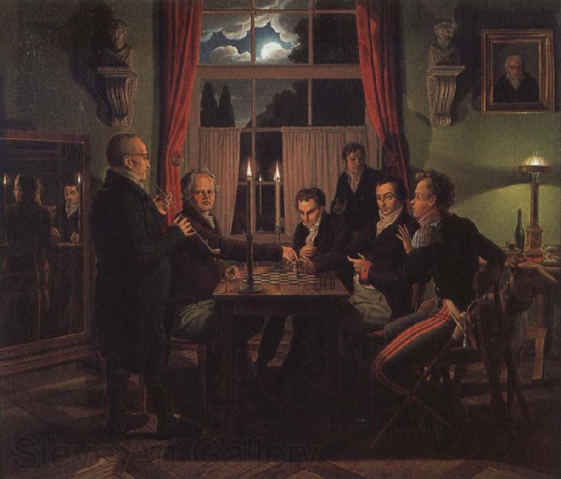 Johann Erdmann Hummel The Chess Game Norge oil painting art